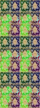 Altın elementlerle yeşil renklerde altın desen. Raster geleneksel oryantasyon süsü. Klasik altın deseni çiz.