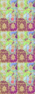 Süslü dekorasyon. Raster illüstrasyonu. Damask altın soyut çiçek deseni nötr renkler üzerine çizim.