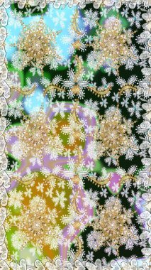 İslam tasarımı. Tarafsız ve gri renklerdeki altın desenli altın elementler. Raster altın tekstil baskısı. Çiçek kiremitleri. Kusursuz desenli oryantal süs.