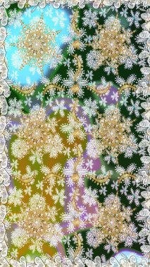 Tarafsız ve gri renklerdeki altın desenli altın elementler. Kusursuz klasik altın desen. Raster geleneksel oryantasyon süsü.