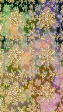 Klasik barok çiçekli, bej ve nötr yerine altın desenli. Bej ve nötr renklerde altın element. Lüks, kraliyet ve Viktorya dönemi konsepti. Süslü raster dekorasyonu.