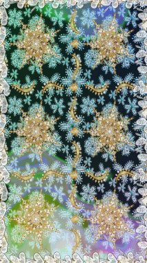 Doğu tarzı arabesk. Altın elementli nötr ve gri renkler. Kusursuz altın desenli bukleler. Raster illüstrasyonu. Raster altın desen.