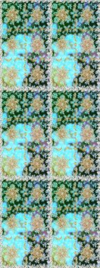 Mavi ve nötr renklerde altın rengi ve altın elementler. Raster illüstrasyonu. Tekrarlayan elementlerle soyut arkaplan oluşturun. Kusursuz, klasik altın desen..