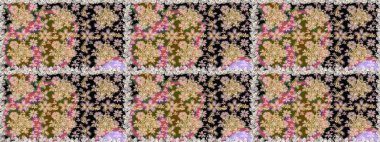 Tarafsız ve bej renklerde altın ve altın çiçekli elementler. Senin tasarımın için, duvar kağıdı. Altın rengi, kusursuz çizim. Raster geometrik arkaplanı.