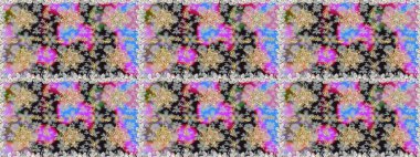 Damask, gri ve nötr renklerde altın soyut çiçek. Raster illüstrasyonu. Süsleme.