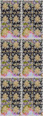 Süslü raster dekorasyonu. Barok tarzında duvar kağıdı tasarımı için kusursuz damaske deseni arkaplanı. Altın desenli gri ve nötr renkler ve altın elementler.