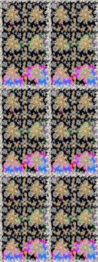 Gri ve siyah renklerdeki altın desenli altın elementler. Raster klasik altın rengi barok çiçekleri. Süslü dekorasyon. Lüks, kraliyet ve Viktorya dönemi konsepti.