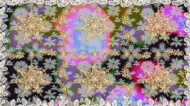 Gri ve nötr renklerde ve altın elementlerle kusursuz klasik desen. Noel, kar tanesi, yeni yıl 2019.