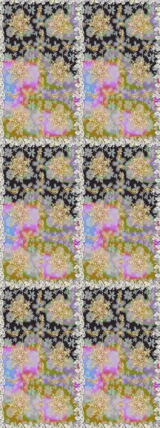 Gri ve nötr renklerde altın elementler. Duvar kâğıdı barok, İspanyol kumaşı. Kusursuz raster arka plan. Çiçek deseni. Şekil grafik deseni.