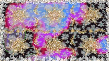 Şam, tasarım için kusursuz desen. Gri ve nötr renklerde altın elementli pürüzsüz desen.