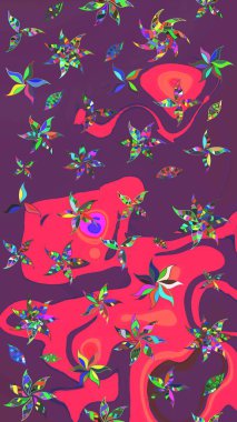 Bahar çiçekleriyle güzel bir çiçek deseni çizmişsin. Raster illüstrasyonu. Güzel kumaş deseni.