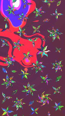 Güzel eskiz şekli. Raster çiçekli arka plan. Yazdır. Güzel kumaş deseni. Renkli Yaz Temalı eskiz kalıbı. Düz Çiçek Elementleri Tasarımı.