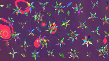 Küçük çiçekli şirin bir desen. Çiçek ve yapraklı çiçek deseni. Raster illüstrasyonu.