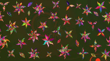 Raster Moda kumaş deseni. Şirin çiçekler. Çizgi çizimi deseni.