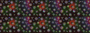 Gri ve kahverengi renkli etnik çiçekli zarif eskiz deseni. Raster Çiçek İllüstrasyon Şirin Tekstil.