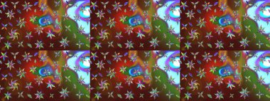 Güzel eskiz şekli. Raster çiçekli arka plan. Renkli Yaz Temalı eskiz kalıbı. Yazdır. Güzel kumaş deseni. Düz Çiçek Elementleri Tasarımı.