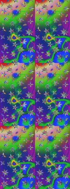 Raster illüstrasyonu. Robot resim. Küçük çiçekte sevimli çiçek deseni var..