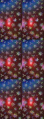 Parlak çiçekli halı deseni kahverengi ve mavi renklerde..