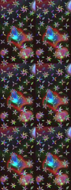 Küçük çiçekte hoş bir çiçek deseni var. Gri ve kahverengi renkli ve parlak çiçekli soyut çizim deseni. Çiçek elementli zarif raster dokusu..