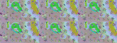 Raster illüstrasyonundaki çiçek desenli çizim. Tarafsız ve gri renklerde. Güzel kumaş deseni. Raster illüstrasyonu.