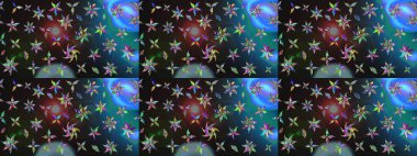 Sevimli çiçek raster deseni. Gri ve mavi renkte çiçekler. Renkli Bahar Teması eskiz kalıbı. Düz Çiçek Elementleri Tasarımı.