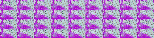 Küçük çiçekli basit bir çiçek çizimi. Tarafsız ve mor renkli şirin çiçekler. Moda baskısı, albüm, ambalaj kağıdı ve duvar kağıdı için zarif dekoratif süslemeler. Raster illüstrasyonu.