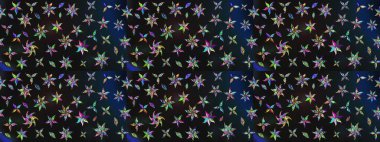 El çizimi çiçek çizimi deseni (fayans). Şirin çiçekli, desenli, gri ve mavi renklerde renkli çizimler. Tekstil için suluboya çizim deseni.