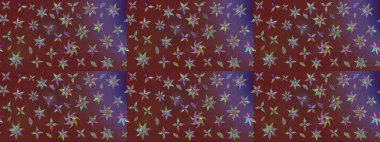 Parlak renkli çiçekleri ve kahverengi ve mor renkli yaprakları olan harika bir çiçek deseni. Moda baskıları için zarif bir şablon. Modern çiçek arkaplanı. Halk stili.