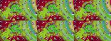 Elle çizilmiş sonbahar çiçeği deseni. Renkli yeşil ve kırmızı çizim kalıpları. Doodle tarzı. Tekstil ve kapak tasarımı için mükemmel. Yeşil ve kırmızı renkte çiçekler.