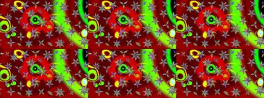 Şirin çiçekler. Çizgi çizimi kalıbı. Raster Moda kumaş deseni.