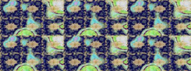 Klasik Raster Golden eskiz kalıbı. Çiçek süsü kumaş deseni, cam, altın elementlerle mavi renklerde çiçek desenli metal..