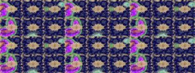 Kart, duvar kağıdı, ambalaj ve tekstil için klasik tasarım. Raster illüstrasyonu. Eskiz kalıbı altın elementler. Klasik çiçek dokusu. Altın şablon. Mavi renkte Royal retro.