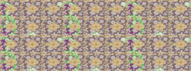 Raster illüstrasyonu. Tarafsız renklerde altın elementli klasik çizim kalıbı.