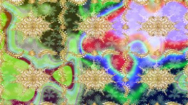 Soyut bir arkaplan çiz. Raster illüstrasyonu. Oriental raster klasik nötr ve altın desenli.