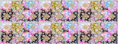 Kusursuz altın desen. Çiçek desenli altın metal. Tarafsız renkler ve altın elementler. Raster altın çiçek süsü brokar kumaş ve cam desenli..