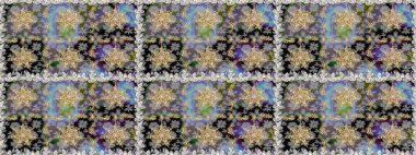 Raster geleneksel, gri renklerde, altın, kusursuz desen. Barok tarzında kusursuz bir doğulu süsü..