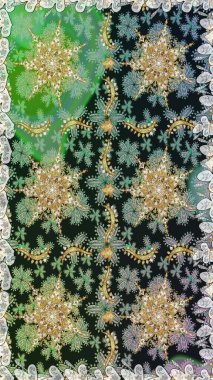 Kusursuz damaske klasik altın desen. Raster illüstrasyonu. Tekrarlayan elementlerle soyut arkaplan oluşturun. Gri renklerde altın desenli altın elementler.