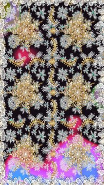 Gri renklerde, altın elementli, pürüzsüz bir desen. Şam tasarım için kusursuz desen.