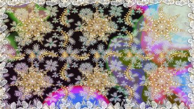 Doku arka planında altın duvar kâğıdı. Damask kusursuz yinelenen arkaplan. Gri renklerdeki altın element. Barok tarzında altın çiçekli süs..