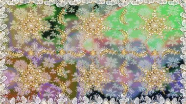 Çiçek süsü kumaş deseni, cam, çiçek desenli altın elementli, nötr renklerde metal. Klasik raster altın pürüzsüz desen.