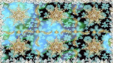 Raster geometrik arka plan. Senin tasarımın için, duvar kağıdı. Altın rengi, kusursuz çizim. Tarafsız renklerde altın desenli altın çiçekli elementler.