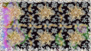 Noel, kar tanesi, yeni yıl 2019. Gri renklerde, altın elementlerle kusursuz klasik desen.