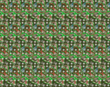 Düz Çiçek Elementleri Tasarımı. Çiçek deseni. Raster güzel kumaş deseni çiziyor. Renkli Bahar Teması çizim şablonu.