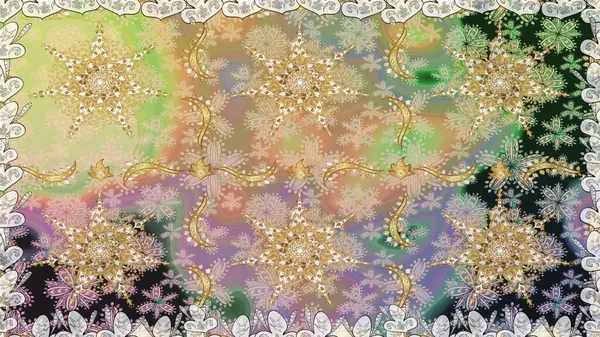 Raster oryantal süs. Kusursuz altın desen. Altın elementlerle nötr renklerde altın desen.