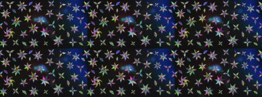 Gri ve mavi renklerde bahar çiçekleri. Raster illüstrasyonu. Çiçek ve yapraklı karalama şeklinde Raster çiçek deseni.