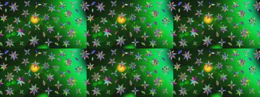 Robot resim. Raster illüstrasyonu. Küçük çiçekte sevimli çiçek deseni var..