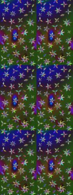 Raster suluboya çiçek deseni, narin çiçekler, yeşil ve mavi çiçekler, tebrik kartı şablonu. Raster Güzel kumaş deseni.