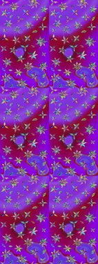 Mor ve mor üzerine çiçekler. Eskiz arkaplan modeli. Suluboya, elle çizilmiş. Raster stoku.