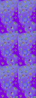 Çiçek deseni. Raster güzel kumaş deseni çiziyor. Renkli Bahar Teması eskiz kalıbı. Düz Çiçek Elementleri Tasarımı.