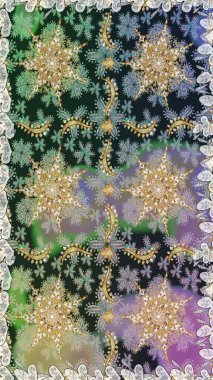 Klasik raster sarısı, kusursuz desen. Çiçek süsü kumaş deseni, cam, çiçek desenli metal gri ve nötr renklerde altın elementler..